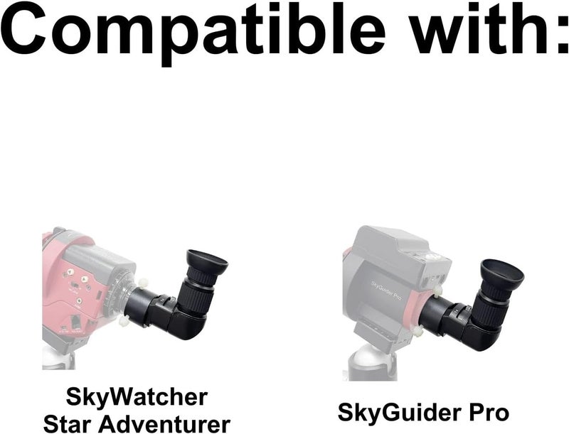 MOVE-SHOOT-MOVE Right Angle Viewer for Polar Scope with Metal Adapter: Crystal-Clear and Easy Polar Alignment | Built in Diopter(1x-2x Zoom) - 90 Degree Viewfinder for Finder Scope Camera & Telescopes/No More Crouch - Image 4